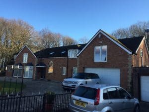 After brick cladding large bungalow