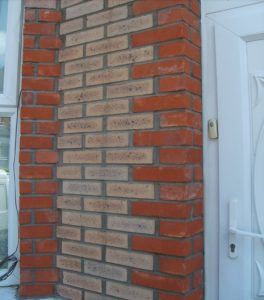 close up brick cladding