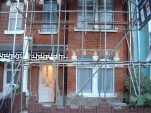 brick work damage after stone cladding removed