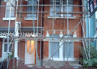 brick work damage after stone cladding removed