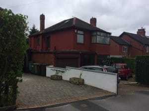 House painted with red paint