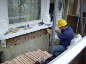 brick cladding after stone cladding removal