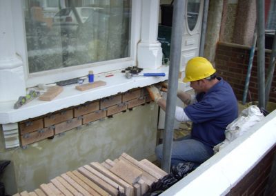 brick cladding after stone cladding removal