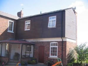 brick cladding wooden timber house