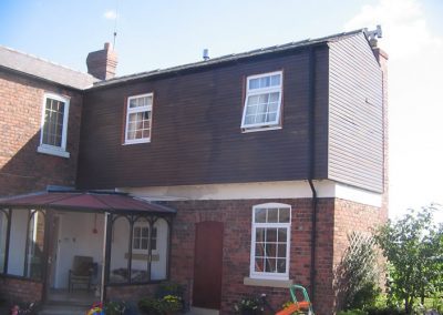 brick cladding wooden timber house