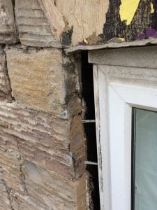 Gaps around windows after cladding removal